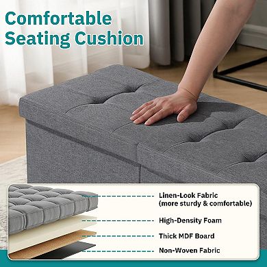 30-inch storage ottoman bench, bed-end coffee table, living room, bedroom, hallway