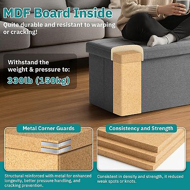 30-inch storage ottoman bench, bed-end coffee table, living room, bedroom, hallway