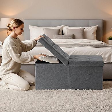 30-inch storage ottoman bench, bed-end coffee table, living room, bedroom, hallway