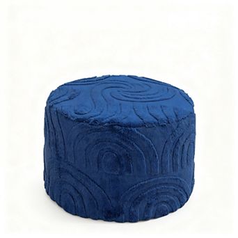 Velvet Footstool 20"x14" Soft Foam Fluffy Removable Cover Living Room Bedroom Dorm