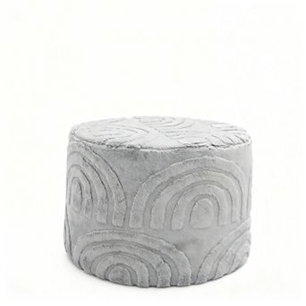 Velvet Footstool 20"x14" Soft Foam Fluffy Removable Cover Living Room Bedroom Dorm