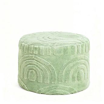 Velvet Footstool 20"x14" Soft Foam Fluffy Removable Cover Living Room Bedroom Dorm