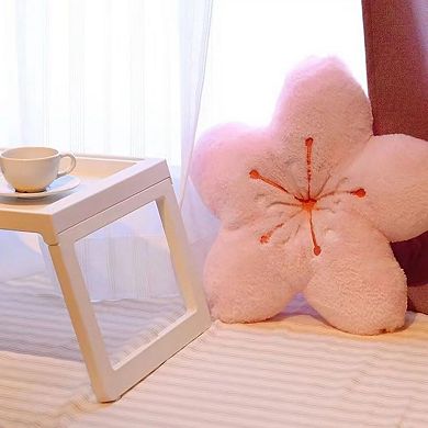 Cherry Blossom Plush Throw Pillow Flower Cushion 15.74 Inch Pink