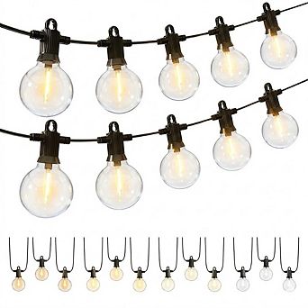 Outdoor LED String Lights, Waterproof Shatterproof Color-Selectable G40 Globe Patio Lights