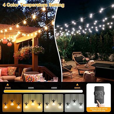 Outdoor LED String Lights, Waterproof Shatterproof Color-Selectable G40 Globe Patio Lights
