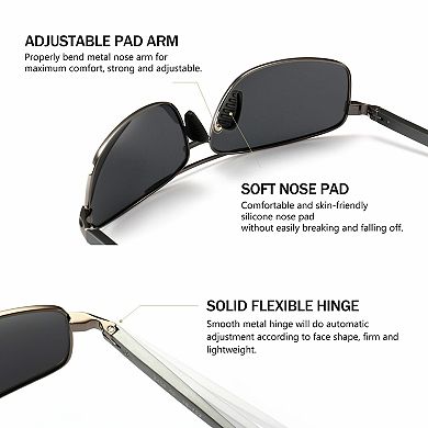 Kaelin Home Ultra Lightweight Rectangular Polarized Sunglasses
