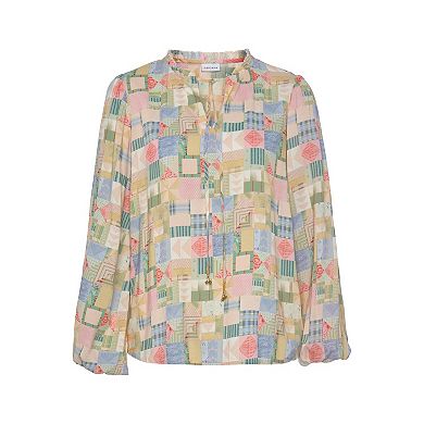 Lascana Women's Printed Tie Neck Blouse