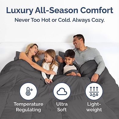 CGK Linens Premium 3 Piece Comforter Set - Soft Quilted Comforter with 2 Soft Pillow Shams