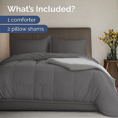 CGK Linens Premium 3 Piece Comforter Set - Soft Quilted Comforter with 2 Soft Pillow Shams