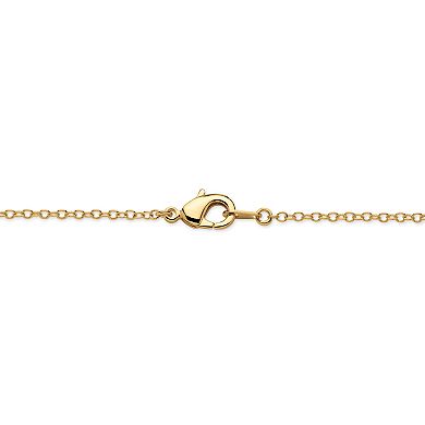 Guardian Angel Charm Necklace Yellow Gold-Plated 18"