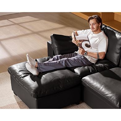 Opoiar 120" Oversized Cloud Sectional Sofa U-Shaped Modular Couch with Storage Ottoman Deep Seat