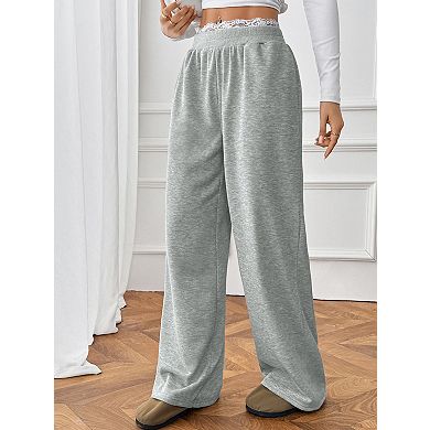 Women's Casual Sweatpants Loose Wide Leg with Side Pockets