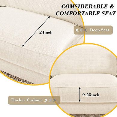 Opoiar 120" Cloud Modular Sectional Sofa, Deep Seat L-Shaped Couch with Chaise, No Assembly