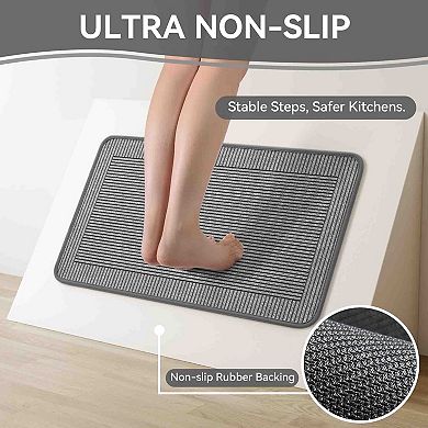 BOGASYL 2 Piece Braided Geometric Kitchen Rug Set