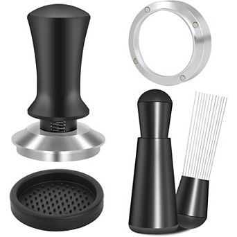 51mm Espresso Accessories Kit, Spring Loaded Calibrated Tamper, WDT Tool and Dosing Funnel