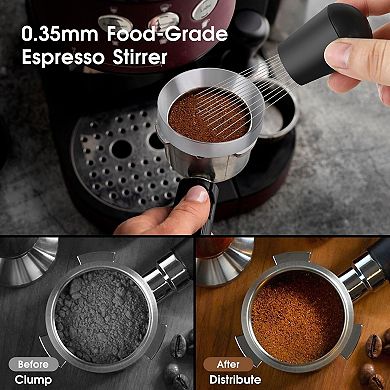51mm Espresso Accessories Kit, Spring Loaded Calibrated Tamper, WDT Tool and Dosing Funnel