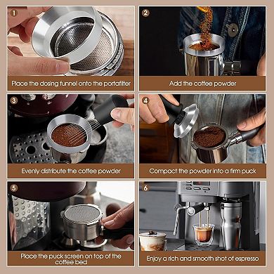 51mm Espresso Accessories Kit, Spring Loaded Calibrated Tamper, WDT Tool and Dosing Funnel
