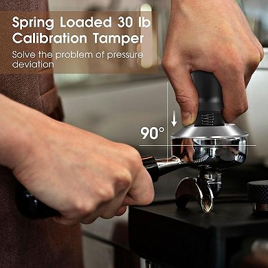 51mm Espresso Accessories Kit, Spring Loaded Calibrated Tamper, WDT Tool and Dosing Funnel