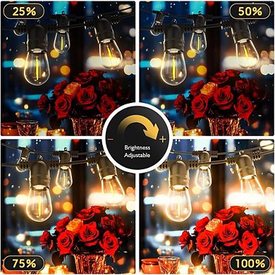 Outdoor LED String Lights, Waterproof Dimmable Connectable S14 Patio Lights