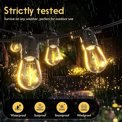 Outdoor LED String Lights, Waterproof Dimmable Connectable S14 Patio Lights