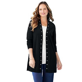 Catherines Women's Plus Size Suprema Studio Studded Cardigan