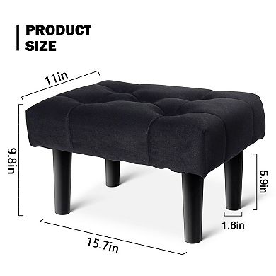 Small footstool, storage, zipper, 15.7x11x9.8 inches