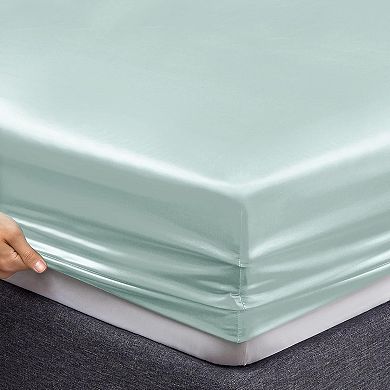 Satin Twin Silky Soft Satin Bed Sheets Sheet Set,Deep Pocket Fitted Sheet,Flat Sheet, Pillowcasesa
