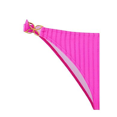 Lascana Women's Ribbed Hardware Detail Bikini Bottom
