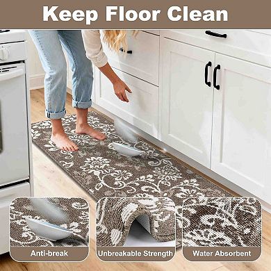 BOGASYL 3 Piece Paisley Kitchen Rug Set