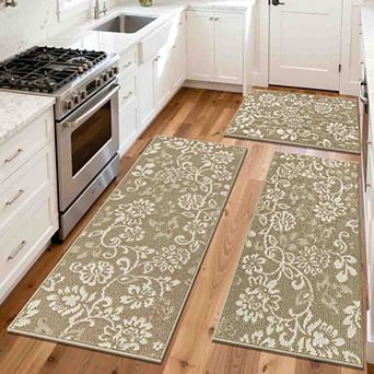 BOGASYL 3 pc Paisley Kitchen Rug Set