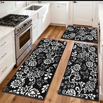 BOGASYL 3 pc Paisley Kitchen Rug Set