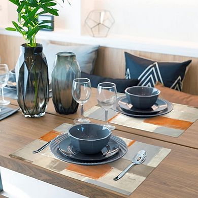 Modern Art Placemats Set of 4, Washable Linen Abstract Table Mats
