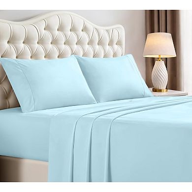 Queen Size Sheet Set 4 Piece Bed Sheets, Soft and Breathable Microfiber, Includes 1 Fitted Sheet