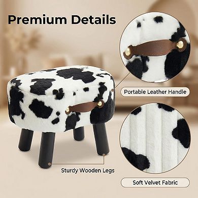 Small footstool with handle, thickened cushion, movable