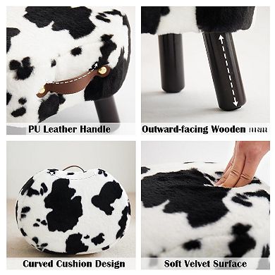 Small footstool with handle, thickened cushion, movable