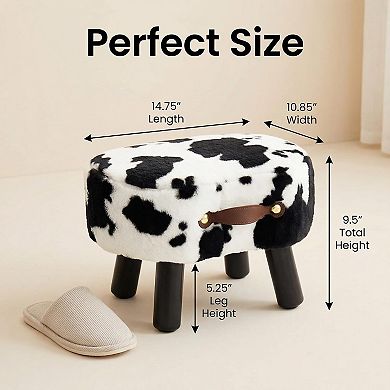 Small footstool with handle, thickened cushion, movable