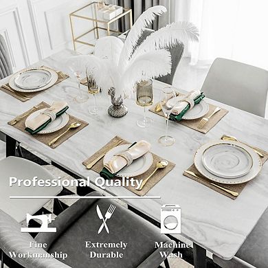 Linen Placemats Set, Heat-Resistant Table Mats for Dining and Kitchen