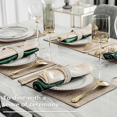 Linen Placemats Set, Heat-Resistant Table Mats for Dining and Kitchen