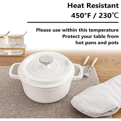 Linen Placemats Set, Heat-Resistant Table Mats for Dining and Kitchen