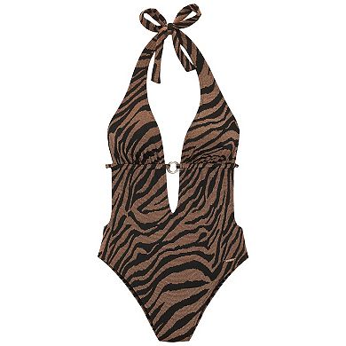 Lascana Women's O-Ring Zebra Print One Piece
