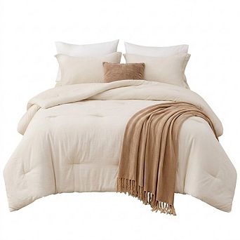 Prewashed Lightweight Comforter Set, Soft Breathable All-Season Bedding with Pillowcases