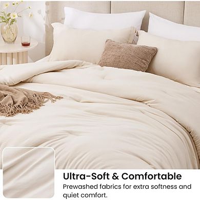 Prewashed Lightweight Comforter Set, Soft Breathable All-Season Bedding with Pillowcases