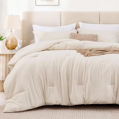 Prewashed Lightweight Comforter Set, Soft Breathable All-Season Bedding with Pillowcases