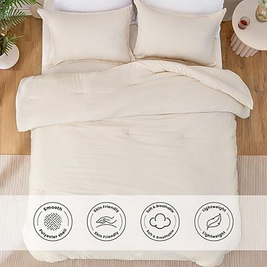 Prewashed Lightweight Comforter Set, Soft Breathable All-Season Bedding with Pillowcases