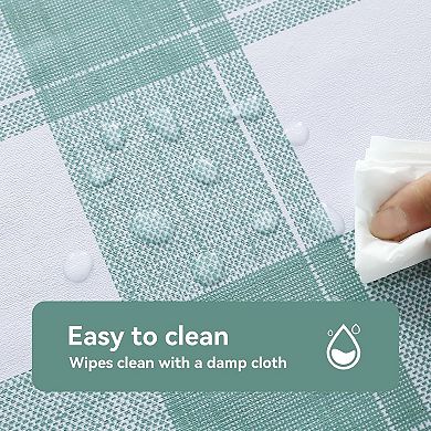 Square Plastic Tablecloth,Waterproof Oil-Proof Checkered PVC Table Cloth, 54 x 54 Inch