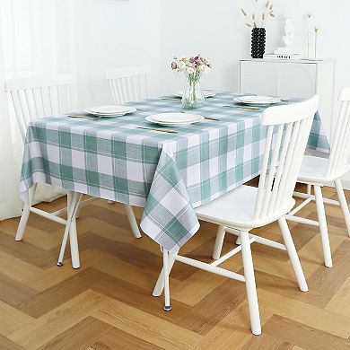 Square Plastic Tablecloth,Waterproof Oil-Proof Checkered PVC Table Cloth, 54 x 54 Inch