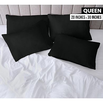 Queen Pillow Cases - 12 Pack - Envelope Closure - Soft Brushed Microfiber Fabric -Shrinkage and Fade