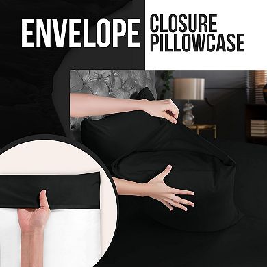 Queen Pillow Cases - 12 Pack - Envelope Closure - Soft Brushed Microfiber Fabric -Shrinkage and Fade