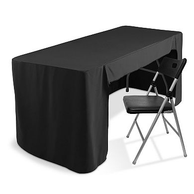 6 ft Fitted Tablecloth Cover Open Back Trade Show Banquet