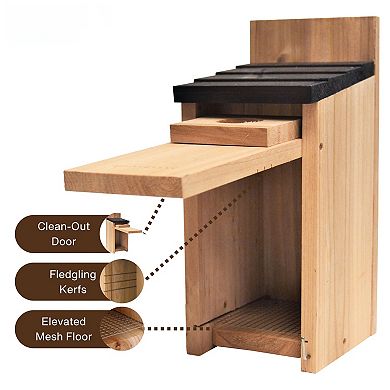 Rot-Resistant Cedar Bluebird House with Rust-Free Hardware and Predator Guard
